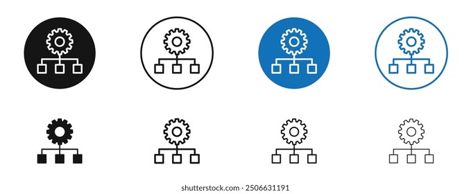 Allocation vector icon in black and blue colors