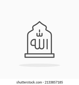 Alloh sign line icon. Editable stroke and pixel perfect. Can be used for digital product, presentation, print design and more.