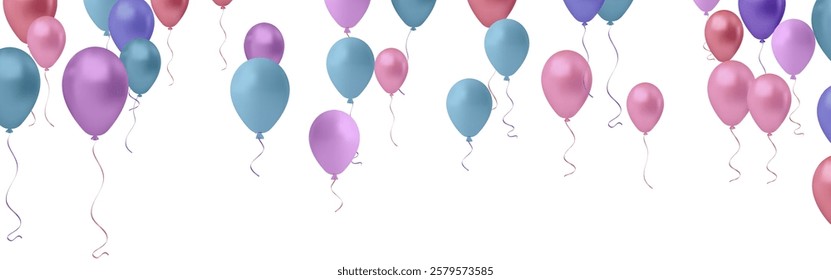 alloons with gold isolated on translucent background with reflection. 3D illustration of celebration, party balloons