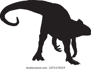 Allosaurus black silhouette isolated background