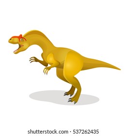 Allosaurus, differen lizard isolated on white. Large theropod lived during late Jurassic period. Dinosaurs character monster, prehistoric animal. Funny cartoon creature. Vector T-Rex