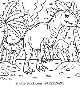 Allosaurus Dinosaur Coloring Page for Kids