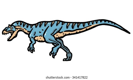 Allosaurus dinosaur design illustration history of archeology