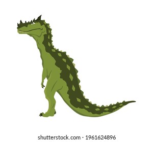 Allosaurus dinosaur flat icon. Colored isolated prehistoric reptile monster on white background. Vector cartoon dino animal