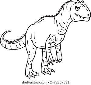 Allosaurus Dinosaur Isolated Coloring Page 