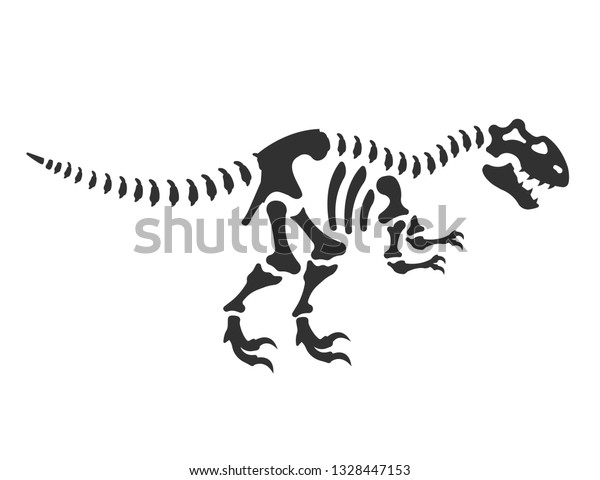 Allosaurus Dinosaur Skeleton Allosaur Reptile Bones Stock Vector ...