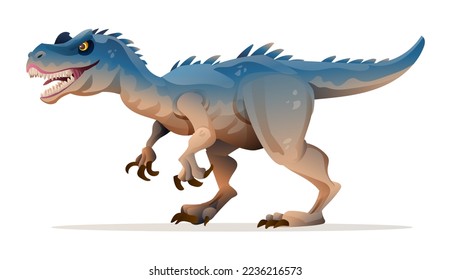 Allosaurus dinosaur vector illustration isolated on white background