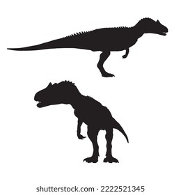 Allosaurus Dinosaur Vector Illustration Silhouette