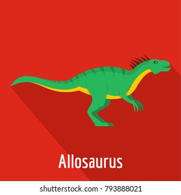 Allosaurus icon. Flat illustration of allosaurus vector icon for web.