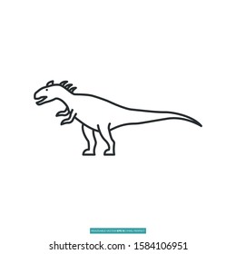 Allosaurus icon vector illustration logo template for many purpose. Isolated on white background.