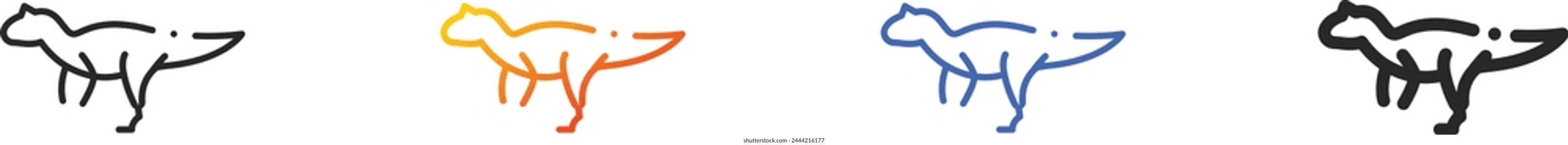 allosaurus icon.Thin Linear, Gradient, Blue Stroke and bold Style Design Isolated On White Background