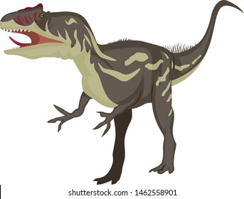 Allosaurus, illustration, vector on white background.