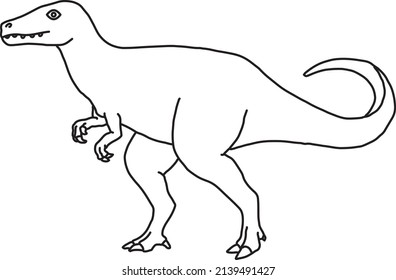 allosaurus line art vector drawing
