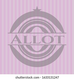 Allot realistic pink emblem. Vector Illustration. Detailed.