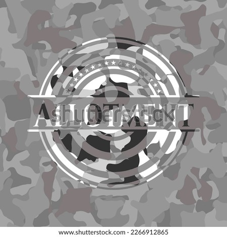Allotment on grey camo pattern 