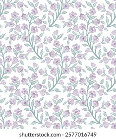 allover floral, Floral block print, Jacobean pattern, boho floral, Damask floral repeat vector file. 