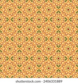 Allover floral mandala geometrical abstract colorful decorative fabric pattern digital textile design