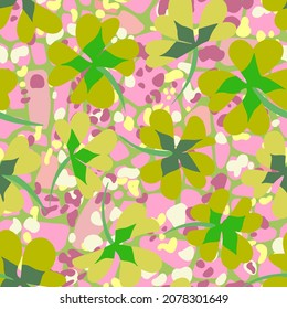 Allover floral seamless pattern. Ditsy botanical background made of daisy buds silhouettes. Summer motif with simple flowers on broken geometric mosaic shapes texture. Trendy flat ornament for textile