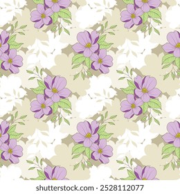 Allover Floral Seamless Repeat pattern for Home Decor Shirt Design Room Wallpaper Background Texture Digital Textile Design