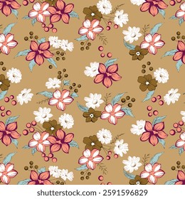allover flowers and leaves pattern mother collection elegant