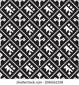 allover geometrical  vector bandanna pattern on black background
