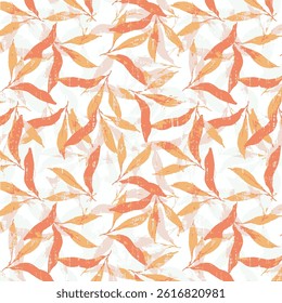 Allover Leaf's Background Texture Fabric Print Digital Style Textile Print in vector format
