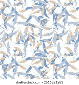 Allover Leaf's Background Texture Fabric Print Digital Style Textile Print in vector format for winter season
