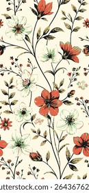 Allover multi motif flowers ornament Seamless pattern with watercolor flowers pink roses, repeat floral texture, vintage background hand drawing. Perfectly for wrapping paper, wallpaper fabric print