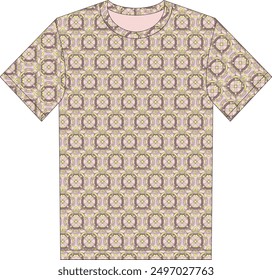 allover print round neck t-shirt design