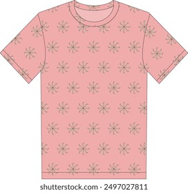 allover print round neck t-shirt design