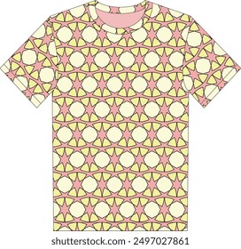 allover print round neck t-shirt design