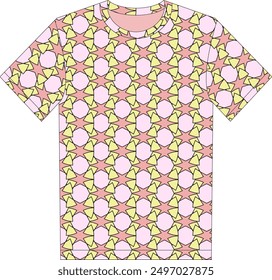 allover print round neck t-shirt design