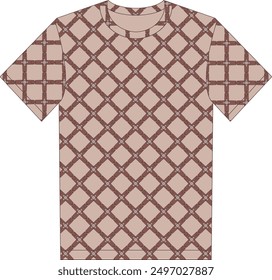 Diseño de camiseta de cuello redondo con estampado completo