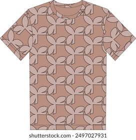 Diseño de camiseta de cuello redondo con estampado completo