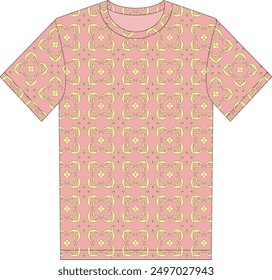 allover print round neck t-shirt design