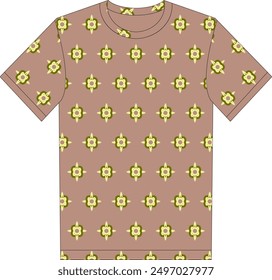 Diseño de camiseta de cuello redondo con estampado completo