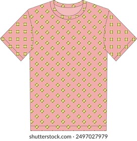 Diseño de camiseta de cuello redondo con estampado completo