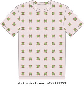 allover print round neck t-shirt design