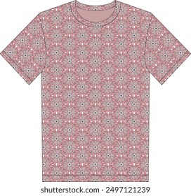 allover print round neck t-shirt design