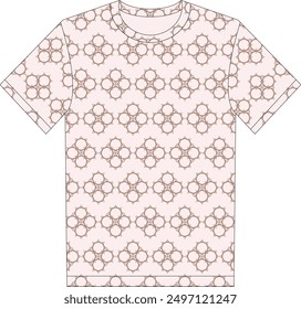 allover print round neck t-shirt design