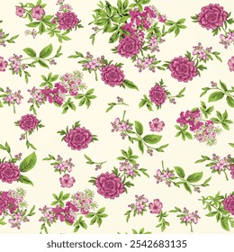 Allover Seamless floral pattern design with blur and stylist 3d effect for wallpaper, carpet, rug, bed sheet, digital print, textile print all type of print on fabric, tile, paper, decoration many use