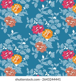 Allover Seamless floral pattern design with blur and stylist 3d effect for wallpaper, carpet, rug, bed sheet, digital print, textile print all type of print on fabric, tile, paper, decoration many use