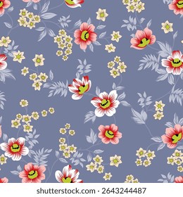 Allover Seamless floral pattern design with blur and stylist 3d effect for wallpaper, carpet, rug, bed sheet, digital print, textile print all type of print on fabric, tile, paper, decoration many use