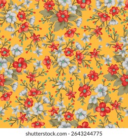 Allover Seamless floral pattern design with blur and stylist 3d effect for wallpaper, carpet, rug, bed sheet, digital print, textile print all type of print on fabric, tile, paper, decoration many use