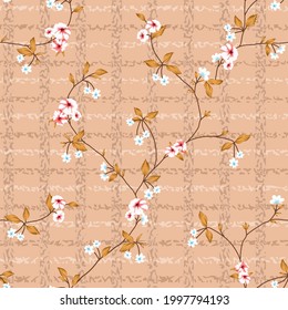 allover texture the small flower on brown background