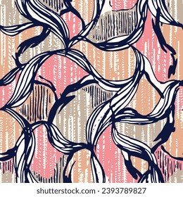 allover vector abstracted pattern on brown background stock