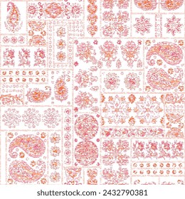 allover vector bandanna Pattern on white background