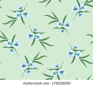 allover vector flower Pattern on green background