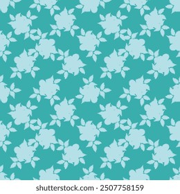 Allover, Vektorblumen-Muster auf braunem Hintergrund