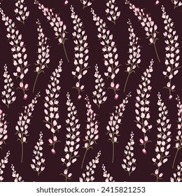 allover vector small flower pattern on maroon background
